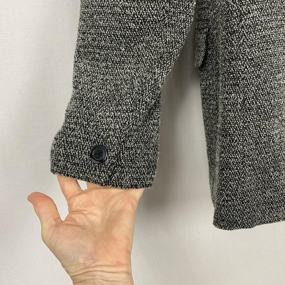 Rena Rowan Blazer Womens 8 Wool Blend Textured Tweed Jacket Pockets Casual Gray - Picture 10 of 15